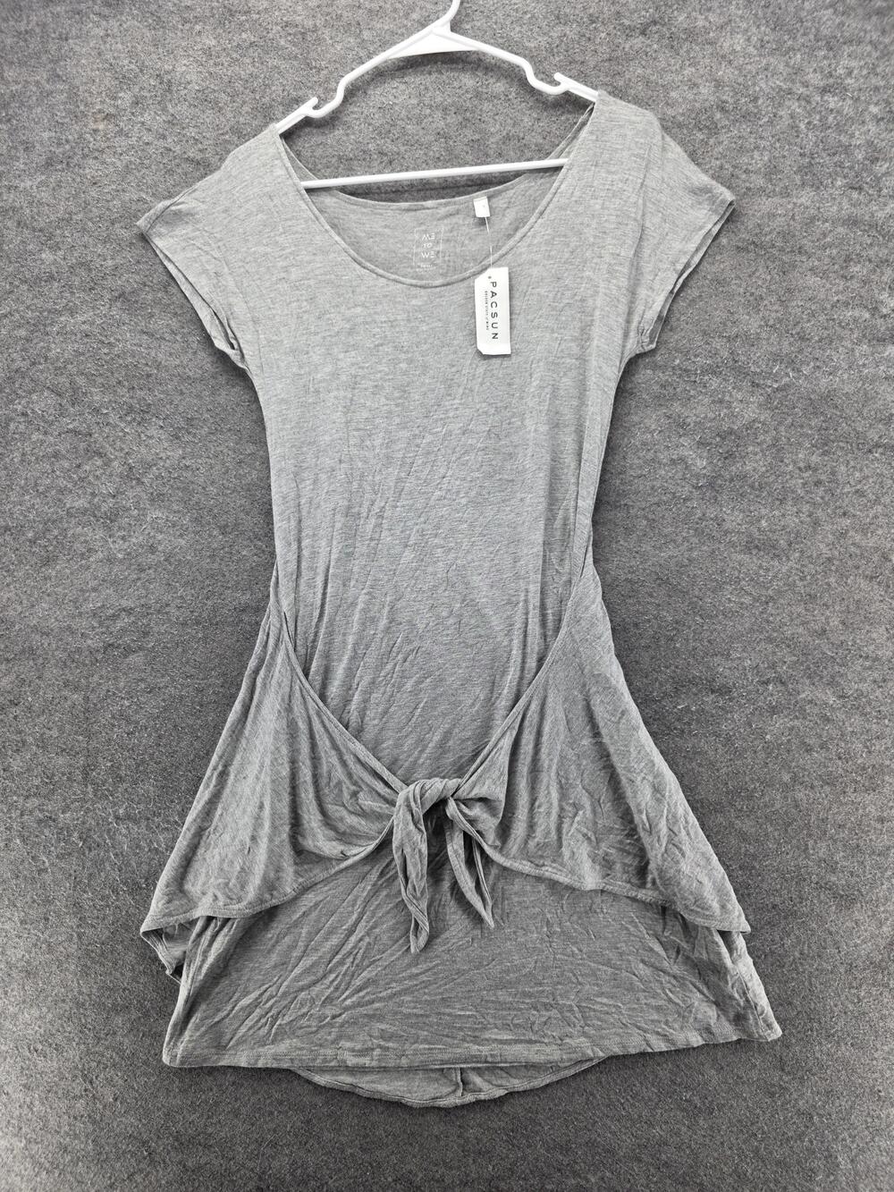 Me to We Shirt Womens Small Gray Heather Tie Front Tunic Short Sleeve PacSun